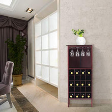 DREAMADE Portabottiglie di Vino Cantinetta per Vino in Legno Armadio Scaffale Porta Vino per casa Bar, 24,5 x 42 x 96 cm (Marrone Scuro)