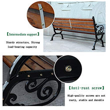 Chair Panca da Giardino da Esterno, Panca in Metallo con Schienale in Legno Massello 2-3 Posti, Facile da Installare Prato Piscina 120/150 / 180cm