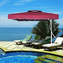 FWZJ Ombrellone da Appendere sfalsato 7x7Ft Ombrellone da Esterno con Doppia Presa d'Aria, ombrelloni Protezione Solare, Base a Croce