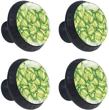Modello di foglie verdi Pomelli per Porta Set di 4 Pomelli per Mobili Manopole per Cassetti Cucina Armadio Vetro