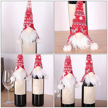 UPKOCH 4 Pezzi Maniche per Bottiglie di Vino Copri Bottiglie per Cappelli da Babbo Natale Porta Posate Mini Cappelli di Agrifoglio E Bacche di Natale per Decorazioni da Tavola per Feste