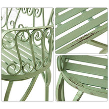 Panca da giardino antica da 40 pollici Panchina in metallo a 2 posti, Sedia doppia da balcone con braccioli e schienale, sedia struttura in ferro battuto Portico anteriore prato mobili decorativi