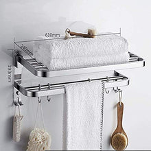 HYJMJJ Great Coat Ganci, Bagno mensola in Acciaio Inox Telaio Pieghevole Mobile portasciugamani Parete Mensola da toeletta Shelf Posizionamento Cosmetic Finiture Profilo Tieni la Grande Vita.