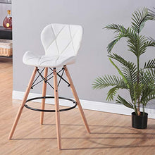 BenyLed Set di 2 Sedie da Bar in Pelle PU per Cucina e Patio Bar Sgabelli con Schienale 70 cm Altezza Bancone Sgabelli da Bar (Bianco)
