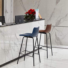 GYPPG Sgabello Bar con Altezza del bancone Sedie Sgabelli Bar Vintage in Ecopelle con Schienale e poggiapiedi ergonomici, Marrone Antico, 1 Pezzo