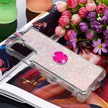 Custodia protettiva in silicone TPU con anello di diamante per Samsung Galaxy S21 + 5G/S21 Plus 5G (stelle rosa fluorescente)