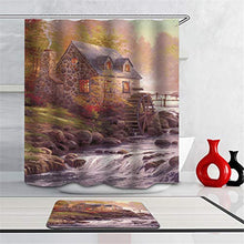 LIYAN Combinazione Bagno. Immagini Chiare E Colori Vivaci Rendono Il Tuo Bagno Pieno di Vita. Accessori da Bagno. Mulino A Vento. Fiume. Case.