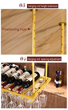 Portabottiglie da Soffitto Portabicchieri Sospeso Supporto per Vetro A Parete Scaffale di Vetro del Vino Rosso Capovolto  Bar Wine Rack  Supporto per Calice Porta Calici per Cucina da Bar Oro/Argento