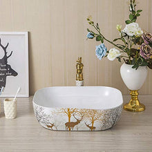lilili Lavabo da Appoggio Bagno Lavandino Artistico Lavabo da Appoggio Adatto alla Famiglia del Bagno Dell'hotel,Lavabo in Ceramica 50x40x14cm (Color : There Are Accessories)