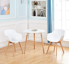 DORAFAIR Set di 4 Pranzo/Ufficio Sedia con Gambe in Faggio Massiccio, Poltrona Moderno Design Sedie Cucina Scandinavo - Blanco