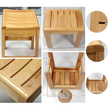 Sgabello per Doccia Sgabello per Bagno in Legno Sgabello per Bagno Antiscivolo Sgabello per Lavaggio dei Piedi Sedia per riporre e rifinire Il Bagno per Uso Interno ed Esterno, Colore Legno Naturale,