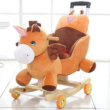 Sedia in Legno Massello con Asta di Spinta Culle A Dondolo Sedia da Cavallo Giocattolo A Dondolo Cavalli per Bambini Musica per Bambini Trojan Horse Baby Baby Rocking