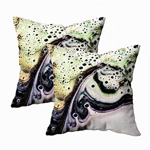 Kris.D Federe per Cuscini con Cerniera, Fodere per Federa da tiro quadrate 2 Pezzi Stile Modello Stile turbolenza Increspature in Marmo Effetto Increspature su Grigio Verde