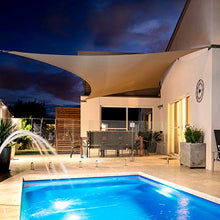 Velway Tenda a Vela Ombreggiante 3x3m Rettangolare, Telo Parasole Tenda da Sole Esterno in Oxford 300D Anti-UV e Antipioggia, Tendalino per Giardino Barca Balcone Terrazza Campeggio, Cachi