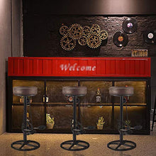 HNWTKJ Sgabello da Bar, Sedute Rotonde, Sgabello Alto, Stile Industriale, Struttura Metallica, Piedini Regolabili, Stabile, Montaggio Facile, Marrone Vintage, Cucina/Bar/Ristorante