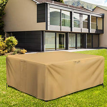 Sunkorto Copertua per Mobili da Giardino Copertura per Tavolo Sedie Panche Divani Patio Terrazza Protezione Anti-UV Impermeabile Anti Vento Pioggia Neve, 600D Tessuto Oxford Resistente (325x224x72cm)