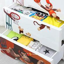 ZYJ Armadio Portatile, Cartone Animato Bambino Scimmia Armadio Giocattolo di plastica Armadio Armadio Bambino cassetto di stoccaggio per i Vestiti,4layers