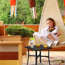 Relaxdays Tavolino Quadrato, per Giardino e Balcone, Rivestimento Antiruggine, Acciaio, LxP: 46x46 cm, Nero, 46x46x46 cm