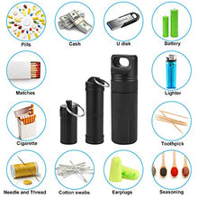 KLYNGTSK 3 PCS Portapillole in Alluminio Impermeabile Mini Contenitore per Pillole Portabile Portapillole Portachiavi in Alluminio per Emergenza e Viaggio (Nero)