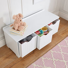Kidkraft 14564 Nantucket - Panca in Legno con 3 Cassettoni Portaoggetti, per la Cameretta dei Bambini, Bianco