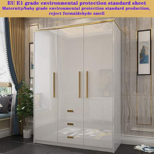 DUTUI Camera da Letto Domestica di Lusso Leggera A Tre Porte Side-By-Door Semplice Grande Armadio, Guardaroba Moderno Armadio di Montaggio Vernice