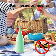 Matefielduk Ventilatore Portatile Repellente per Zanzare,Tiene Le Mosche Lontano da Cibo,Ventilatore Repellente per Zanzare in Casa,Ricarica USB,con la Luce,Ristorante,Picnic All'aperto (Verde)