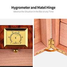 XZJJZ Cigar Humidor Cabinet con igrometro e umidificatore, Legno di Cedro Allineato e 3 cassetti Strato, temperato Porta a vetri, Decent Cigar Box Regalo