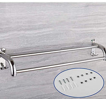 JSONA Portasciugamani, Doppio portasciugamani Cromato, mensola portasciugamani fissato al Muro, portasciugamani, portasciugamani in Acciaio Inossidabile in Bagno o cucina-B-70CM