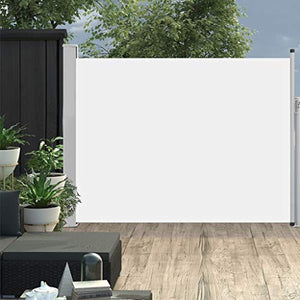 Tidyard Tenda Laterale Retrattile per Patio 140x500 cm Crema, Tenda Paravento per Esterno, Protezione da Sole da Giardino 140 x 0-500 cm