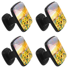 Fiori dorati Pomelli per Porta Set di 4 Pomelli per Mobili Manopole per Cassetti Cucina Armadio Vetro