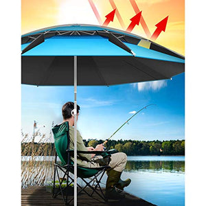 Aly 200/220/240/265 cm Ombrellone da Spiaggia Portatile con Ancoraggio a Sabbia e palo in Alluminio inclinabile Antivento Protezione UV 50+ con Borsa da Trasporto per Giardino Esterno
