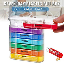 Starmood - Scatola porta pillole portatile con cassetto per una settimana, 28 griglie, per medicina, organizer per vitamine