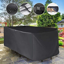 PROUH Copritavolo da Giardino 300x250x90 cm, Telo Copertura per Giardino, Copertura per Mobili Impermeabile, 420D Oxford, Rettangolare, Antipolvere, Anti-UV,Black,300×250×90cm