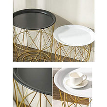 AINIYF Comodino Comodino Dorato in Ferro battuto Comodino Camera da Letto Comodino Balcone Tavolino Tondo (Size : 30.5x34cm)