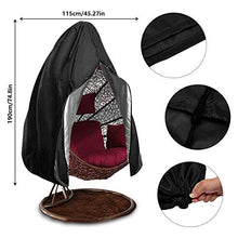 Copertura della Sedia Dondolo Impermeabili 190x115cm Rattan Altalena da Giardino Antipolvere Protettiva Copertura Mobili in 210D Oxford per Sedie Sospese