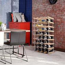 RELAX4LIFE Cantinetta Portabottiglie per Vino, Scaffale Portabottiglie con 40 Posti per Bottiglie di Vino, Supporto per Vino con Design Minimale e Moderno, Scaffale per Vino, Champagne, Legno Naturale