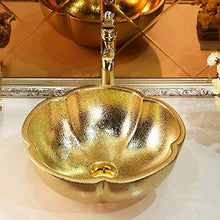 KEKEYANG Stile Europeo d'oro dell'Arte Ceramica della Lavata di Ceramica del Bacino del dispersore Bagno lavabo Creativo casa Porcellana