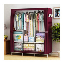 QFWN Multifunzione Armadio Tessuto Pieghevole Panno Armadio Cabinet Assemblea Easy Install Rinforzo Cloth Armadio 170x105x45cm (Color : Burgundy)