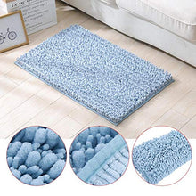 Tappetino da bagno Tappetino per capelli lunghi felpati spessi e fini indossabili per soggiorno per la cucina(Light blue)