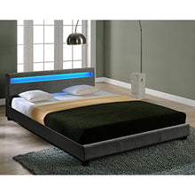 Corium Letto-LED in Tessuto Grigio Scuro di Alta qualitá 140x200cm incl. Telecomando