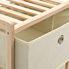Festnight Armadietti con 6 Cesti, Comò e Cassettiere in Tessuto e Legno di Cedro Beige 2 pz