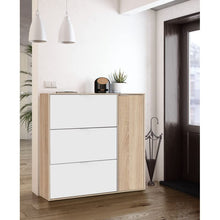 Habitdesign - Scarpiera a 4 porte, modello Class, finitura in rovere canadese e bianco artik, dimensioni: 106 cm (lunghezza) x 115 cm (altezza) x 22 cm (profondità), normale