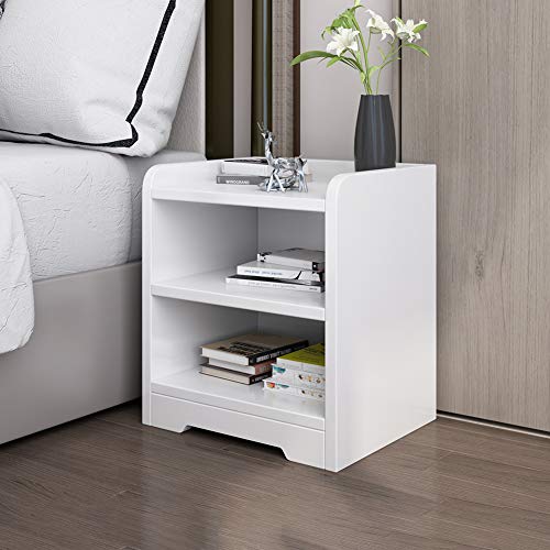 JKGHK Comodino, Tavolino Laterale, Tavolini da Salotto, Armadietto per Archivio, Armadietto per Comodini da Ufficio,Bianca,No Drawer