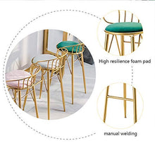 YS Sedia Sedia da Bar in Metallo, Sedia Dorata Cuscino in Flanella Home Breakfast Kitchen Counter Seat Adatto per Milk Tea Shop Coffee Shop,un ~ Verde