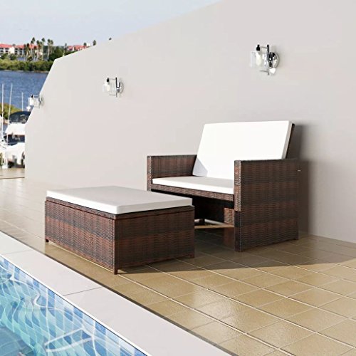 Tidyard- Set Divani da Giardino, Set Divano Esterno 5 pz in Polirattan Modulare Marrone