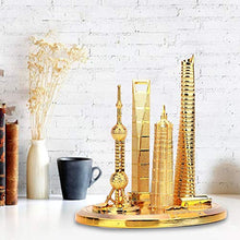 BLLBOO Shanghai Building Models - Shanghai Building Collection Model Oriental Pearl Tower Global Financial Center Souvenir(L-Oro)