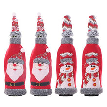 UPKOCH Bottiglia di Vino Copre Bicchiere di Vino di Natale Babbo Natale Cappello di Pupazzo di Neve Vestiti per la Cucina del Partito casa Regalo Favore Maglione Decorativo 4 Pezzi