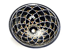 Carmelita – Lavandino messicano in ceramica – Cerames | Vasca 40,5 cm x 15 cm | Lavabo da appoggio in Messico per bagno, ospiti, WC
