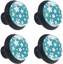 Retro stelle bianche verdi Pomelli per Porta Set di 4 Pomelli per Mobili Manopole per Cassetti Cucina Armadio Vetro
