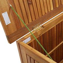 Wealthgirl - Contenitore in legno di acacia, contenitore in legno, per giardino, giardino, per cuscini esterni, attrezzi da giardino